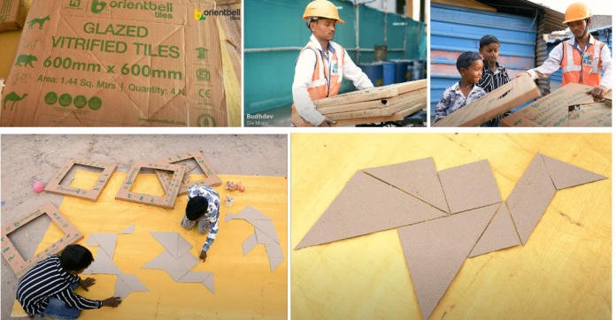Orientbell Tiles Promotes Child Development with Innovative Tangram Puzzle on Tile Cartons