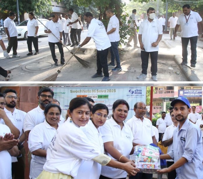 IREDA Conducts Cleanliness Drive, Felicitates Safai Mitras with Sanitary Kits